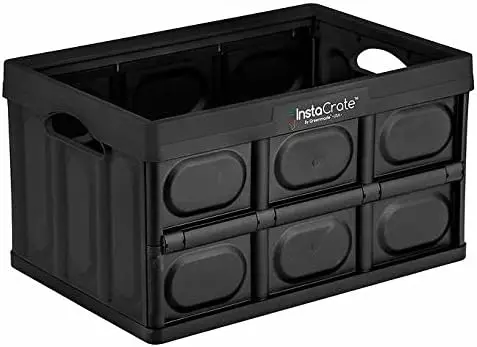 

3-pack Collapsible 12-gallon Storage Bin for Easy Storage (Black)