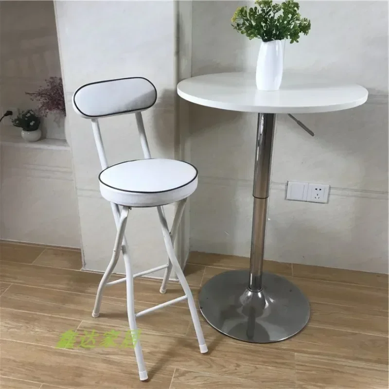 Foldable Bar Chairs Modern Simple Bar Stool For Home Cash Register Portable High Chair With Backrest Barhocker Stool Furniture