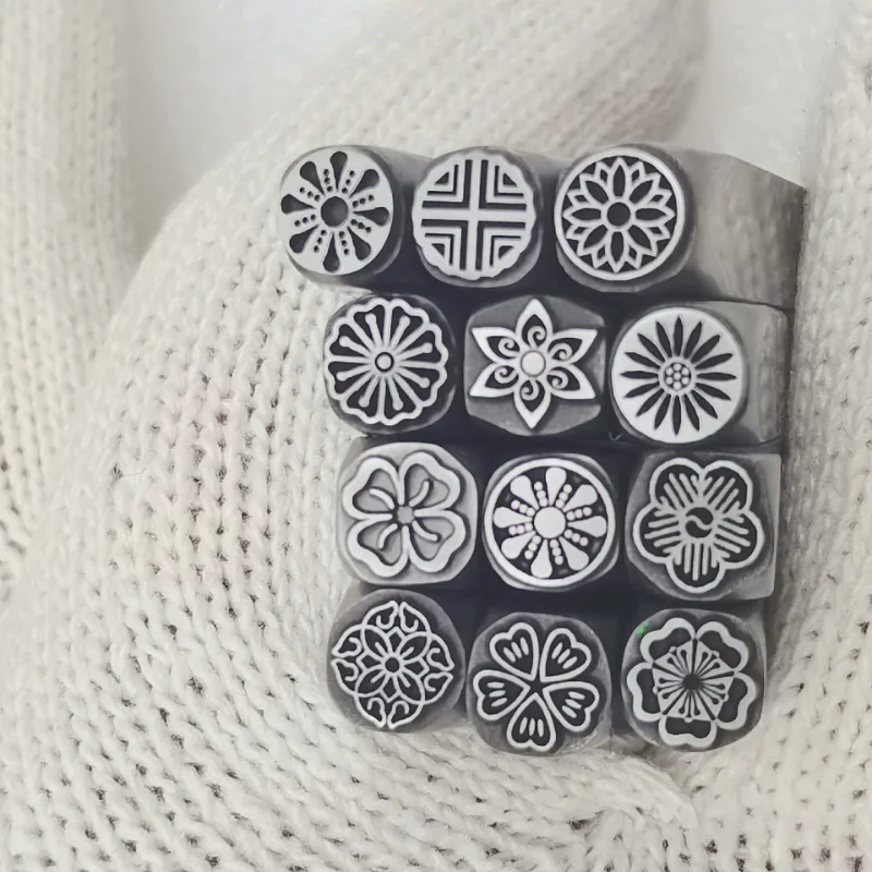 6mm Vintage Flower Metal Stamps Steel Puncher Jewelry Making Punching Tool Leather Silver Carving Craft Stamper Logo Embossing