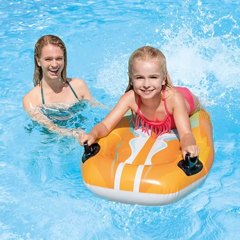 Toddler Inflatable Swimming Floater Penguin Crocodile Animal Floating Raft Double Handle Pool Beach Toys