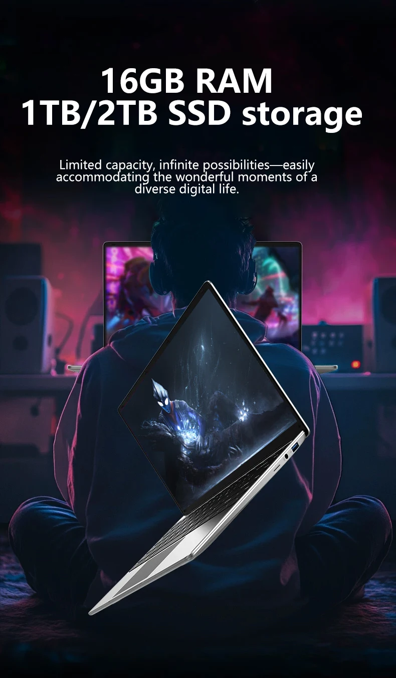 LENO Ultra Slim 14.1" Laptop Intel Core i7 8650U 32GB 2TB Windows 11 Pro Gaming Computer PC Gamer office Notebook 1920*1080 HD
