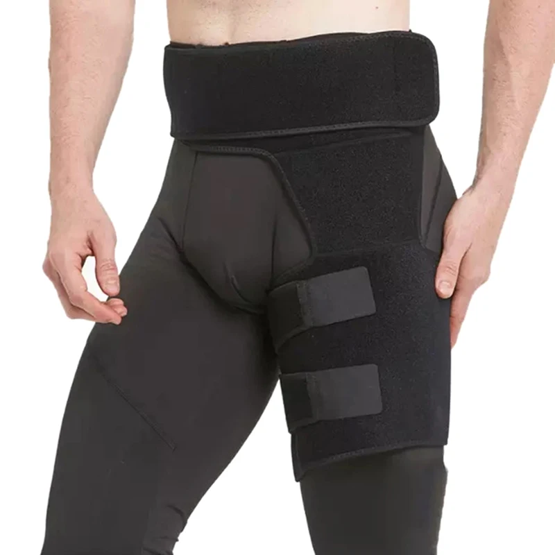 1Pcs Groin Support, Groin Compression Wrap for Hip Flexor Brace, Adjustable Sciatic Pain Relief Brace & Thigh Hamstring Sleeve