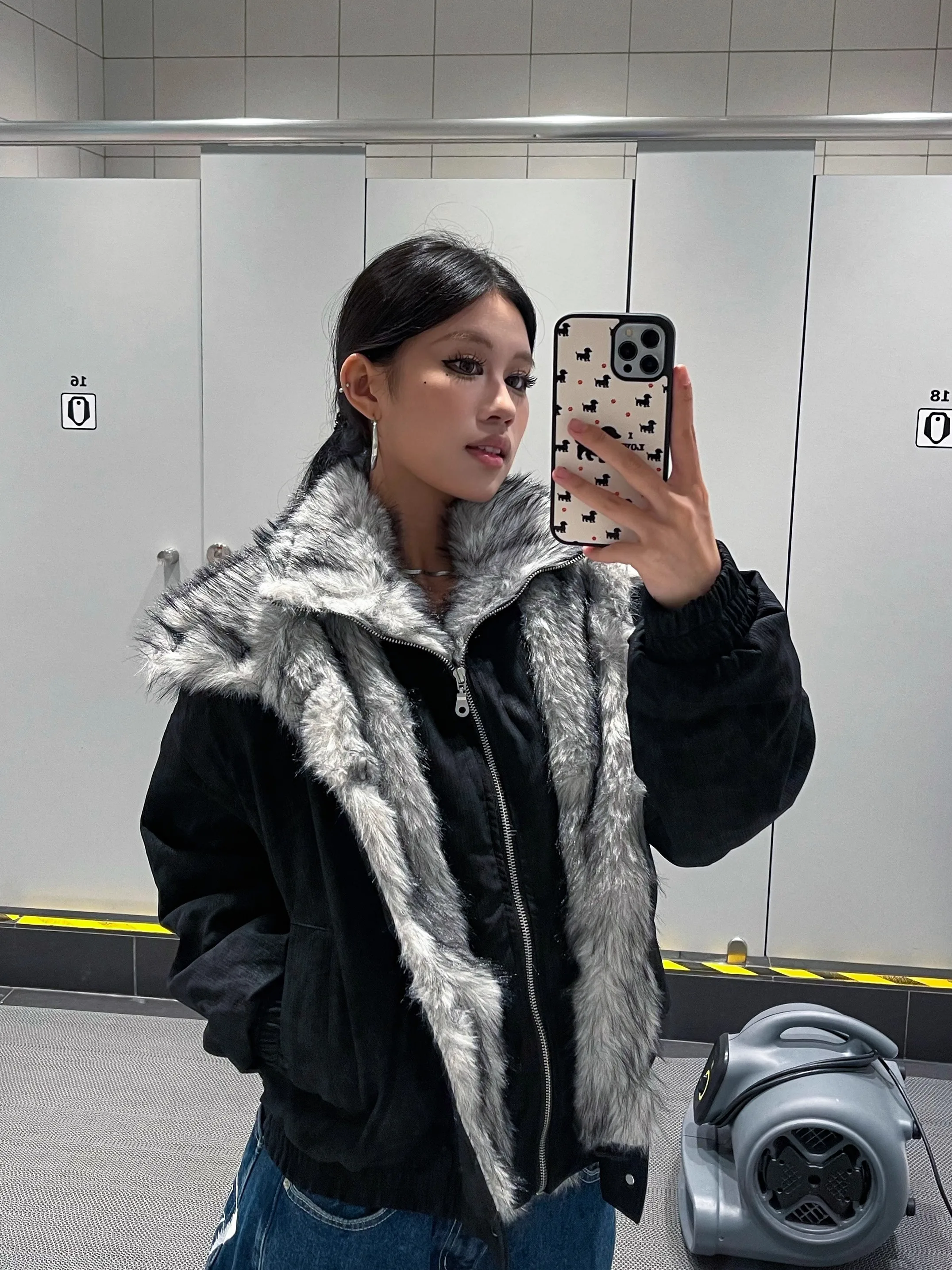 

American Sle ort двухслойное хлопковое пальто с воротником-стойкой Wolf King Jaet, зимнее мужское и женское повседневное свободное пальто на молнии