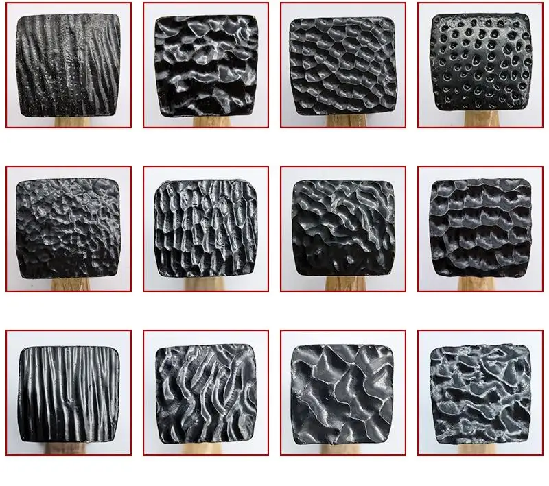 12 Types Texturing Hammer Set Jewelry Making Metal Pattern Design Forming Tools Texture Iron Hammer Bangle Ring Shaping