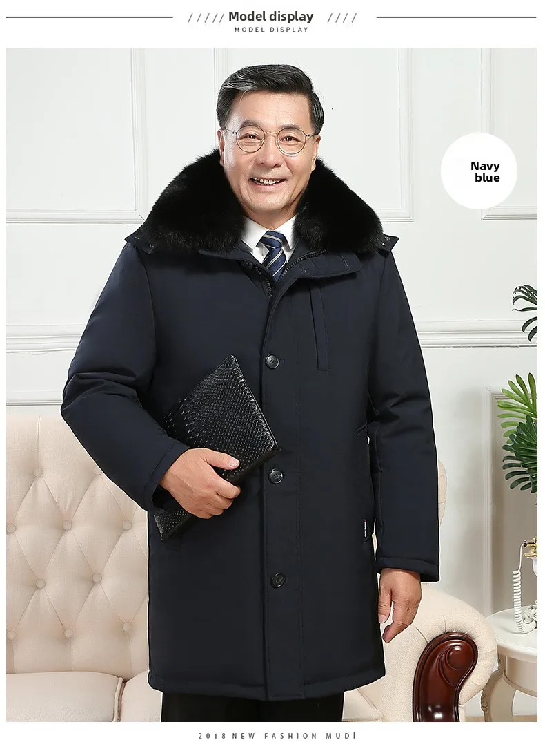 Men's Down Coat And Parkas Windbreaker Puffer Jacket Overcoat Winter Padding Man White Goose Down Jacket Removable Liner HXY1273