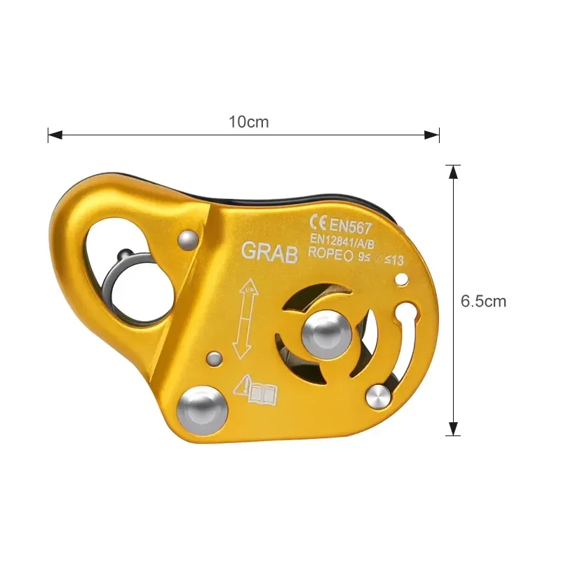 Aluminum 100KG Rope Graber Fall Belay for Rope Rescue Grab for Fall Arrest