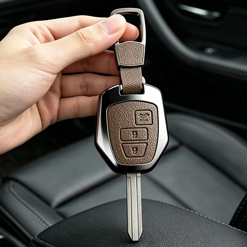 Zinc Alloy Leather Remote Car Key Case for Toyota Camry Prius 2012 2013 2014 2015 2016 2017 Corolla RAV4 Protection Shell