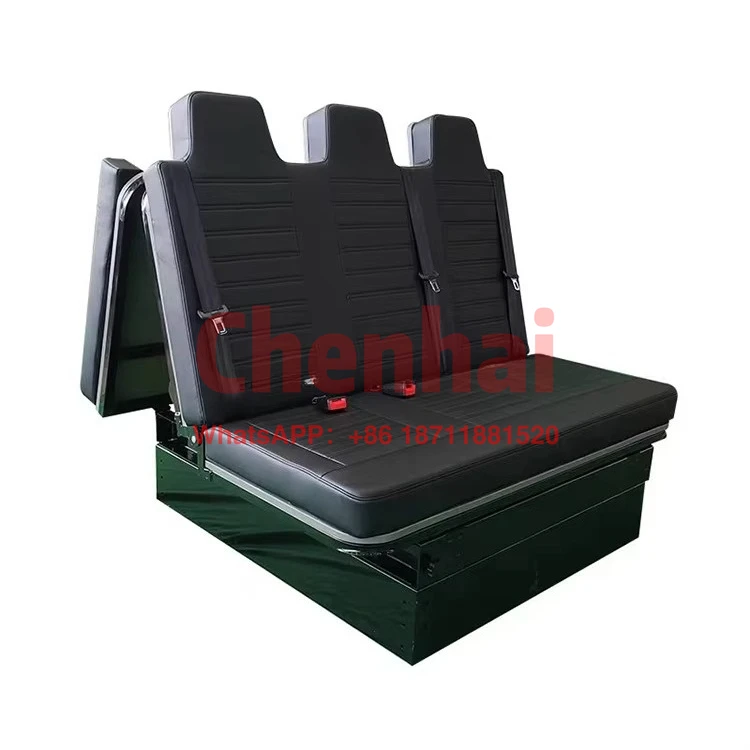 2025 New Arrival Nappa Leather Fast Convertible Large Bed 185cm Camper Van Bench Seat Bed With Slide Rails and Seat Base