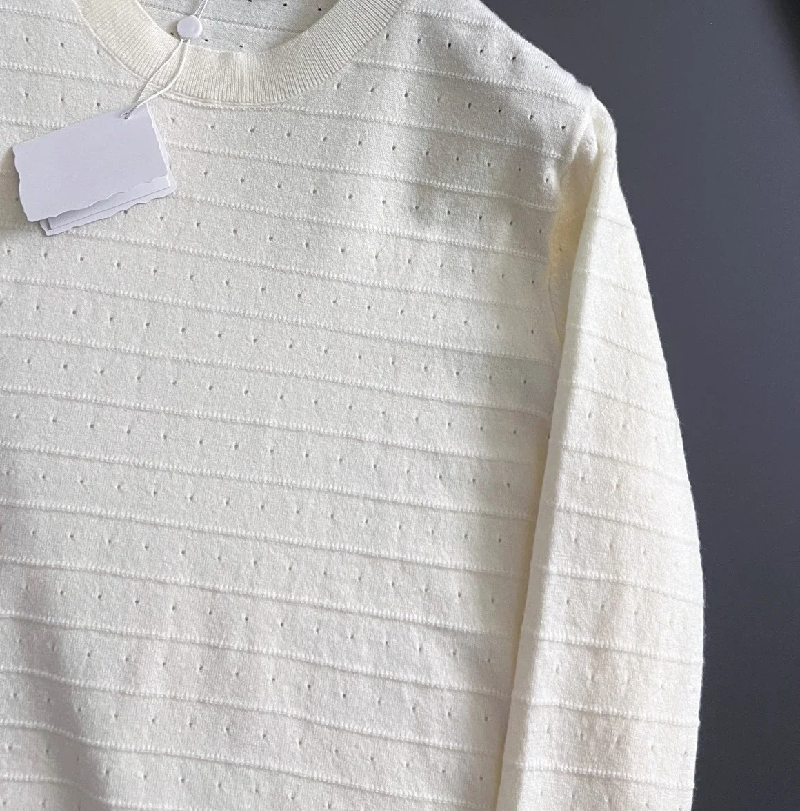 Italian BC pure cotton wool soft terry texture knitted sweater