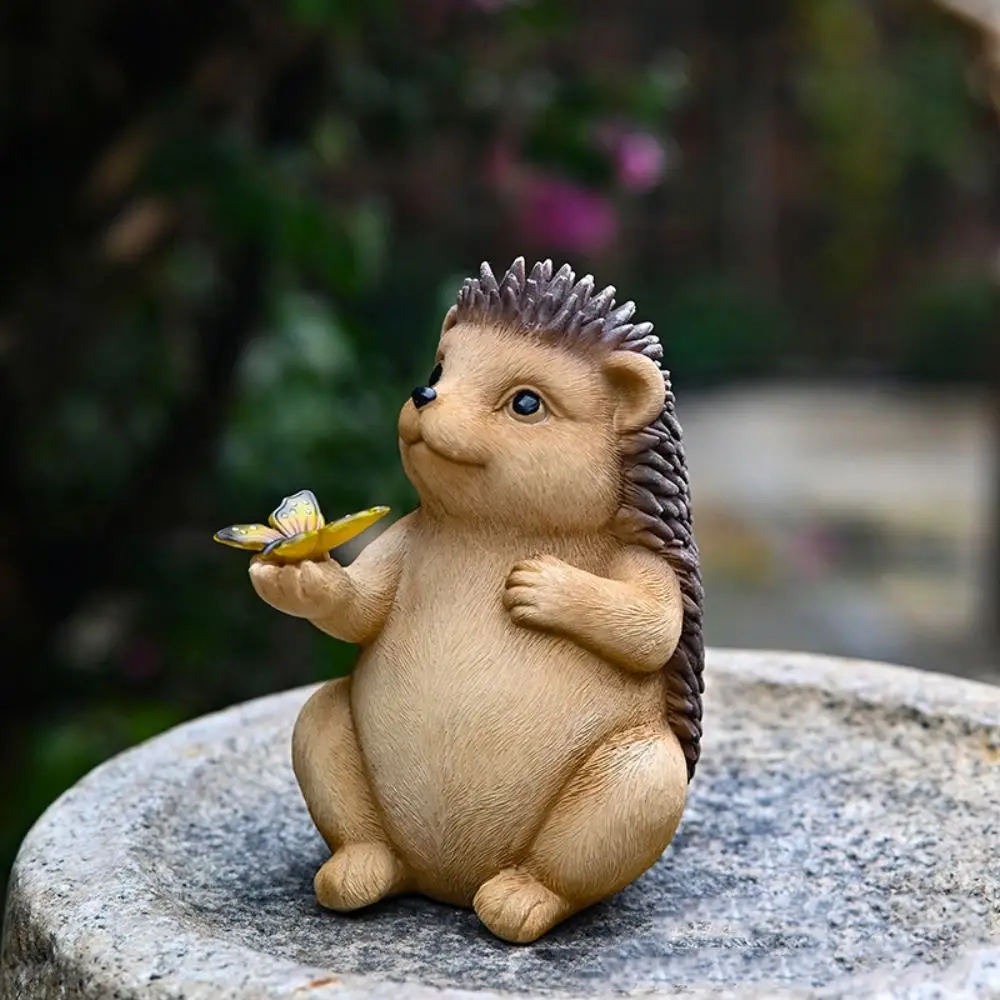 

Resin Solar Hedgehog Statue Ornament Creative Waterproof Animal Sculptures Lamp Cute Vivid Art Figurine Light Yard