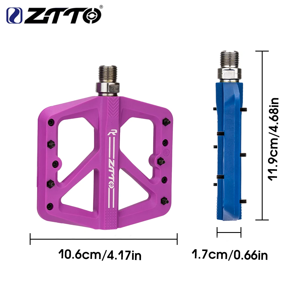 ZTTO 1 Pair Nylon Bicycle Pedal Anti-slip Solid Color Mountain Bike Pedals Cycle Part Accessories Supplies Yellow