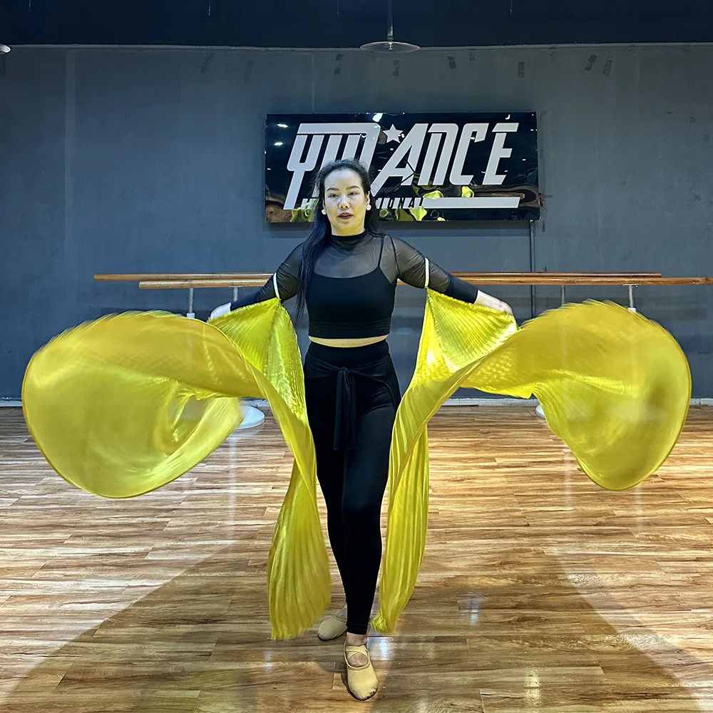 2Pcs Gold Dance Props Flag Isis Wings Church Performance Accessories Belly Dance Props Semicircle Flags For Adult