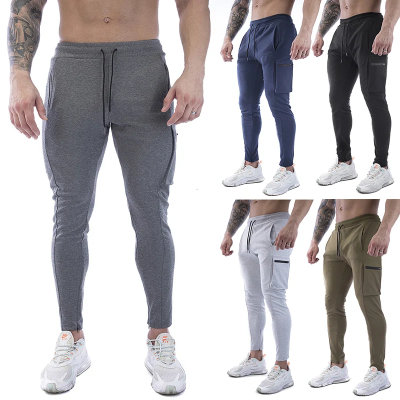 

New Jogging Pants Men Sport Sweatpants Running Pants With Pocket Joggers Cotton Trackpants Slim Fit Pants Bodybuilding Trouser