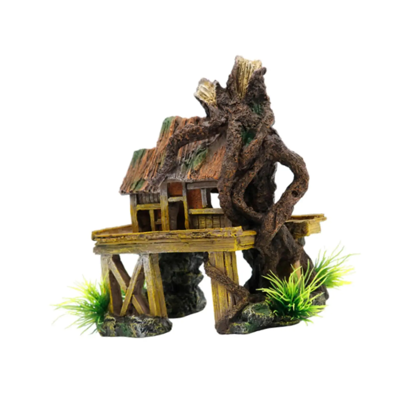 Fish Tank Decoration Artificial Fish Reptile House Hiding Snails Aquascaping