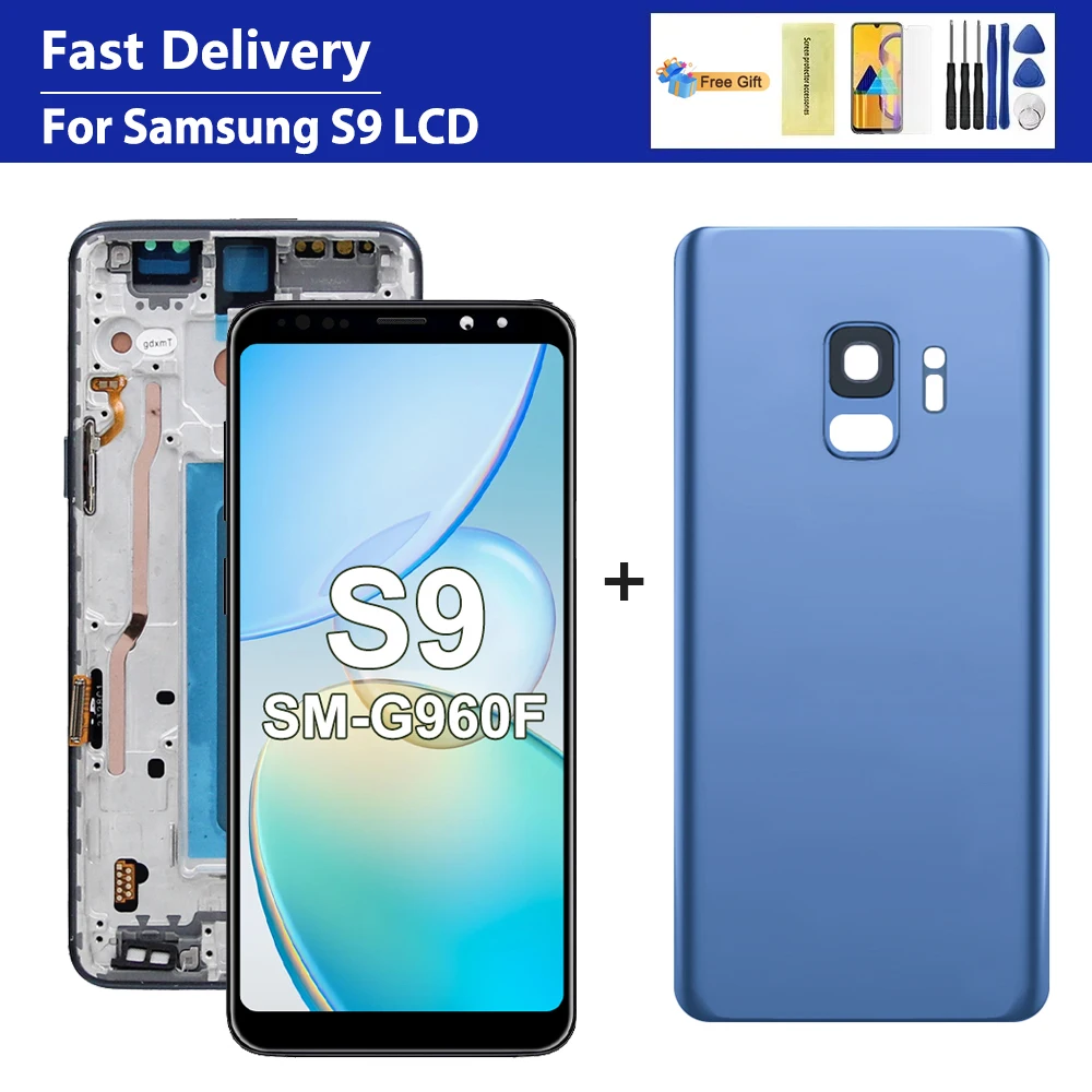 Für SAMSUNG S9 G960 SM-G960FD LCD mit Rahmen Display Touchscreen Digitizer Montage Ersatz Getestet Qualität für Smartphone