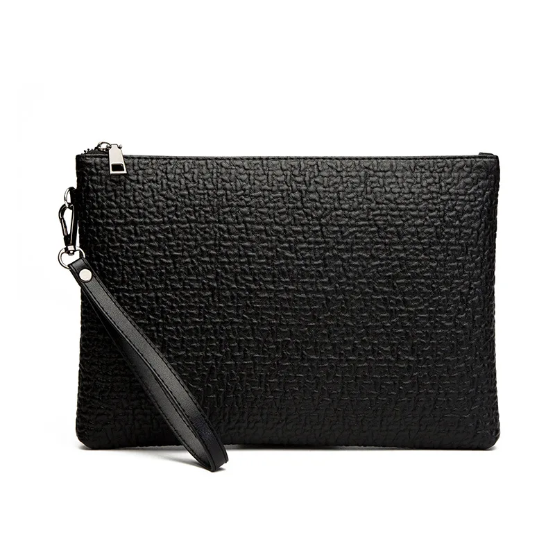 Fashion Casual Business Men Clutch Bag High Quality Soft PU Leather Phone Handbag Luxury Male Envelop Leather Day Clutch