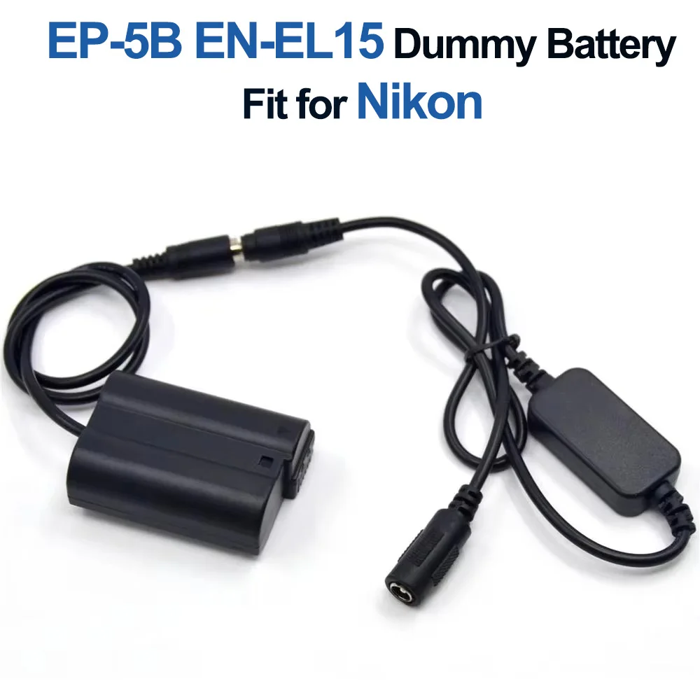 EN-EL15 EN EL15 Dummy Battery EP-5B DC Coupler 12V-24V Step-Down Cable for Nikon Z7 Z6 D850 D810 D800E D750 D610 D600 Camera