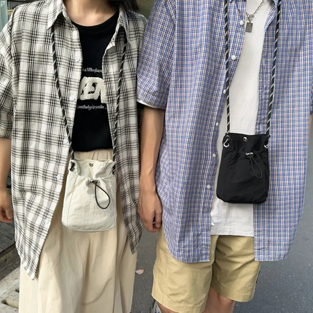 

Fashion Canvas Shoulder Crossbody Bags Solid Color Minimalist Style Phone Bag Lightweight Messenger Bag for Outdoor