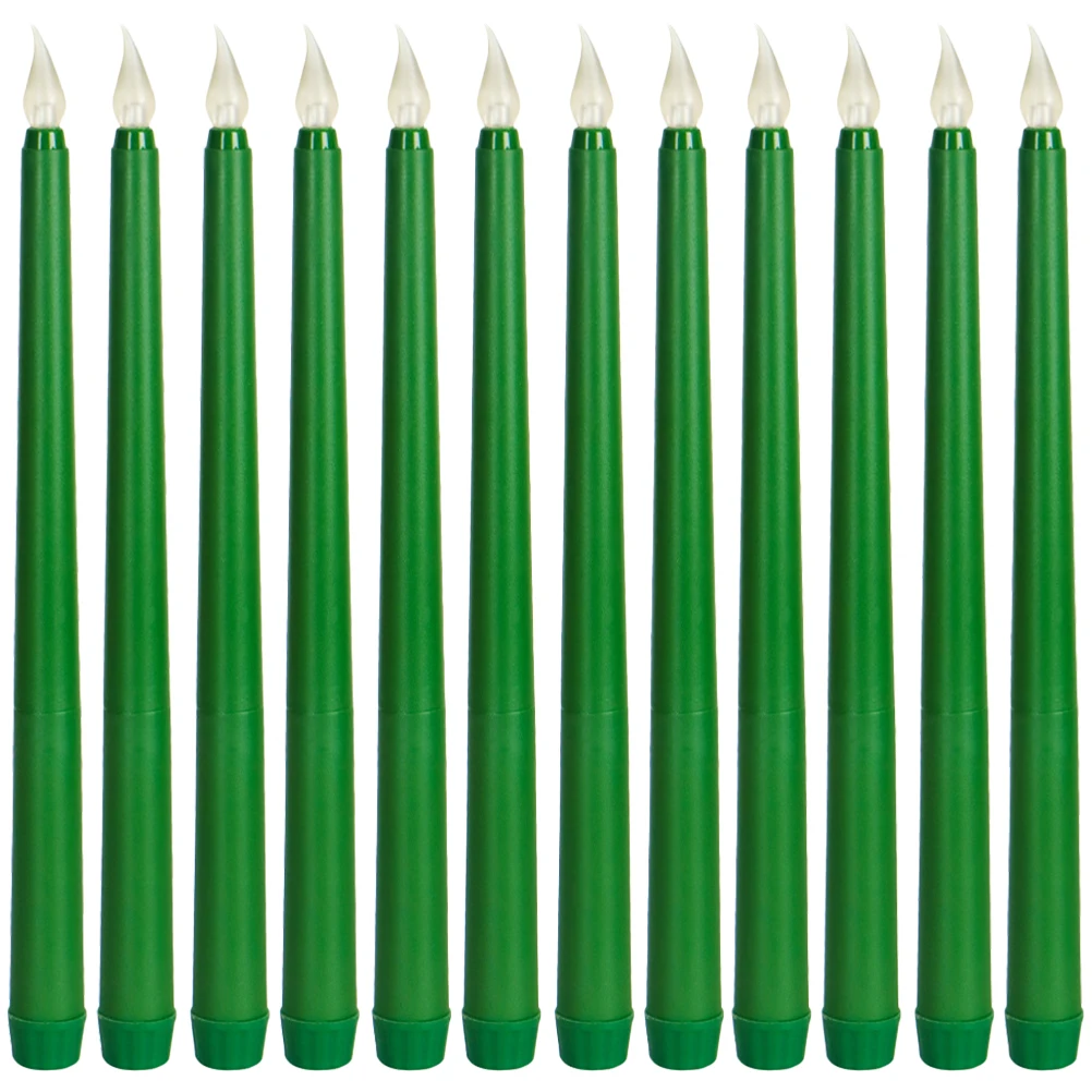 

12pcs LED Taper Candles Electronic Light Flameless Operated Decor Home Party Wedding Holidays Christmas LED
