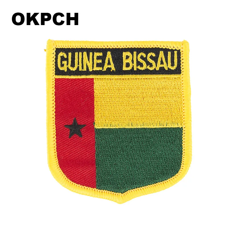 Djibouti Kyrgyzstan Guinea Canada Ghana Cambodia Czech Rep. Cameroon Kenya Latvia Flag Shield Shape Iron on Embroidery Patches