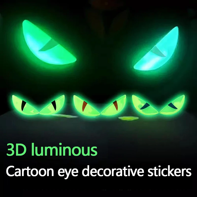 Motorcycle luminous devil eye stickers, three-dimensional decorative stickers, windscreen stickers, body decorations