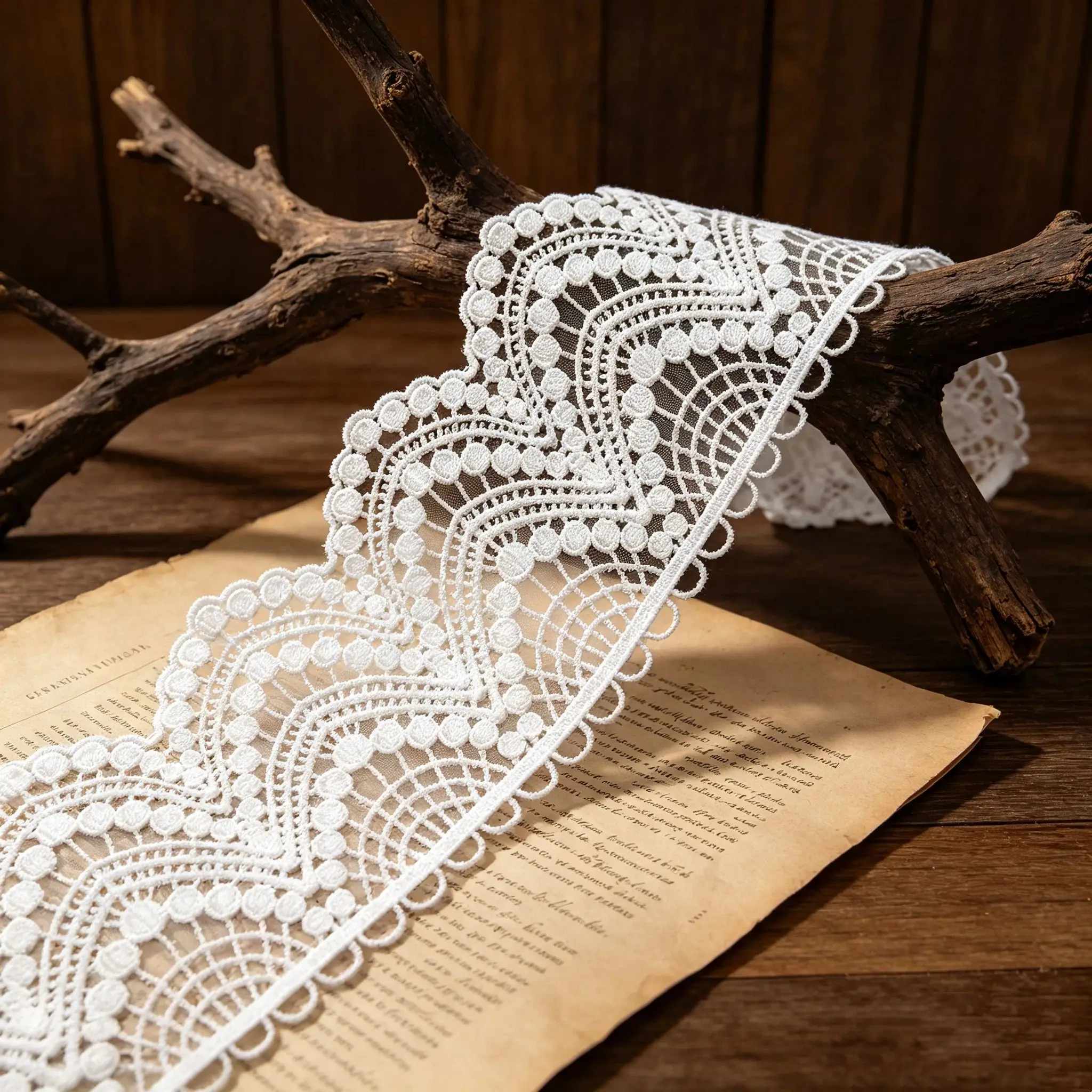 Retro embroidered lace ribbon, 3.54 inches wide, lace decorative craft, suitable for DIY embroidered bed skirt lace