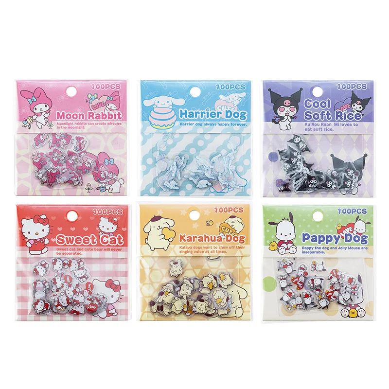 Imagem -04 - Pack Lot Sanrio Melody Kuromi Cinnamoroll Pochacco Stickers Cute Scrapbooking Faça Você Mesmo Diary Decorative Sticker Album Stick Label 36