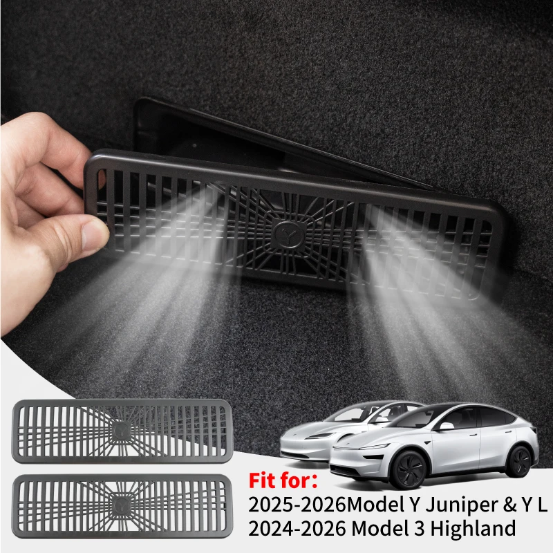 For Tesla Model Y YL 3 2025-26 Under Seat Rear Air Vent Protect Cover Anti-block Backseat Outlet Grille Mesh Accessories