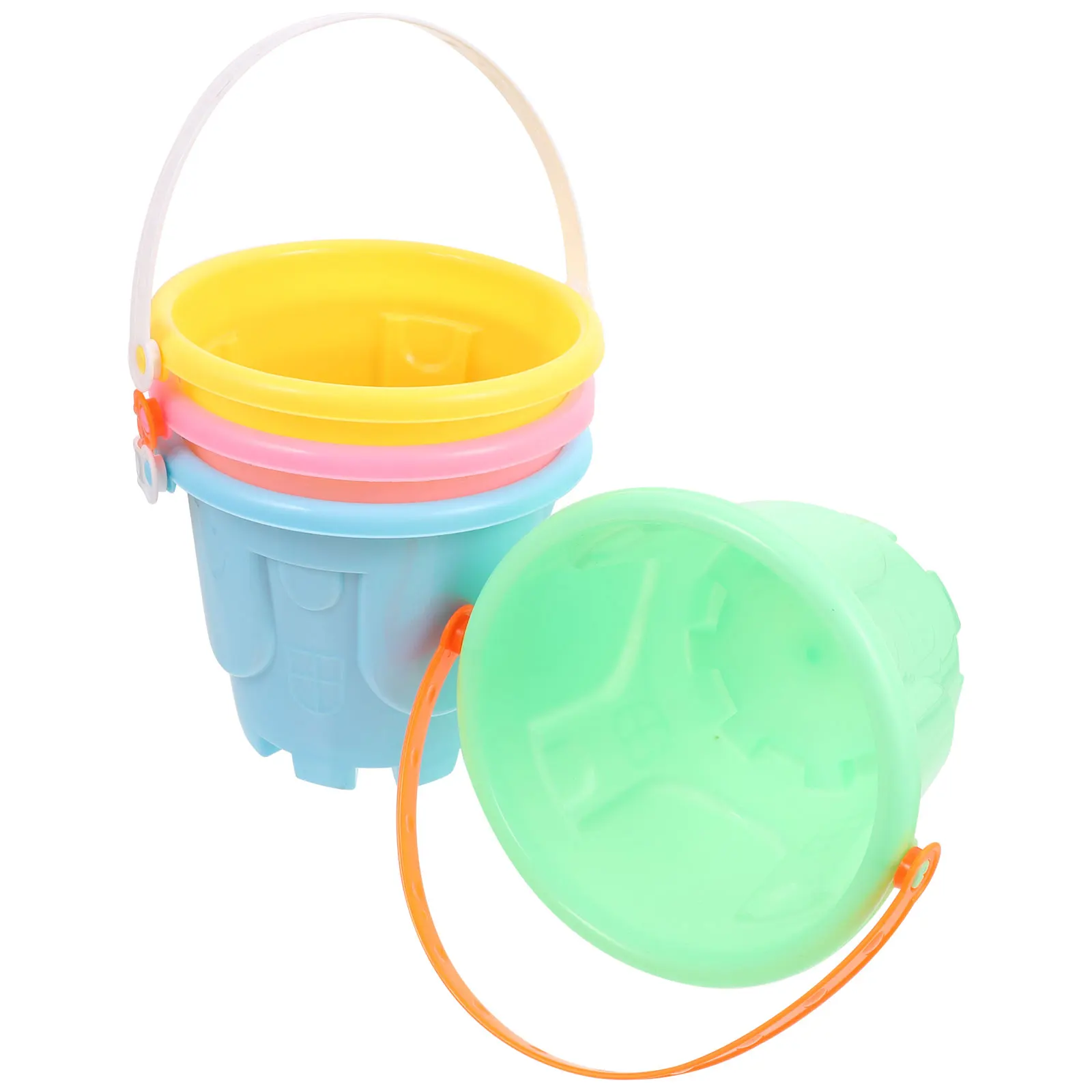 

4pcs Children Beach Sandbox Toys Plastic Castle Bucket Sand Toy Educational Beach Game Toys (Random Color)