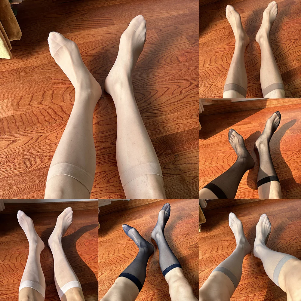 Suit Socks Silky Stockings Sheer Traceless Wear Breathable Comfortable Dress Fitness Mens See-Through Vacation