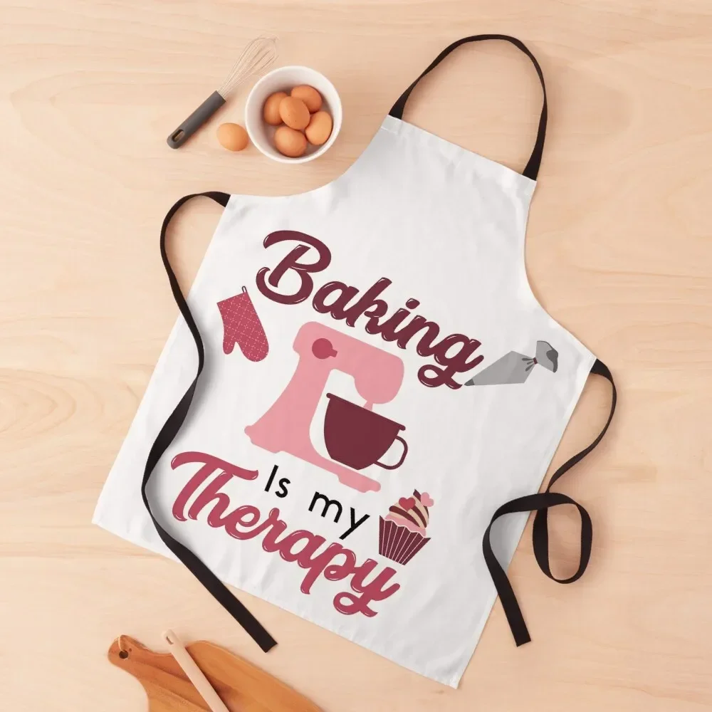 

Baking Is My Therapy Apron manicurist Home Cleaning men Apron