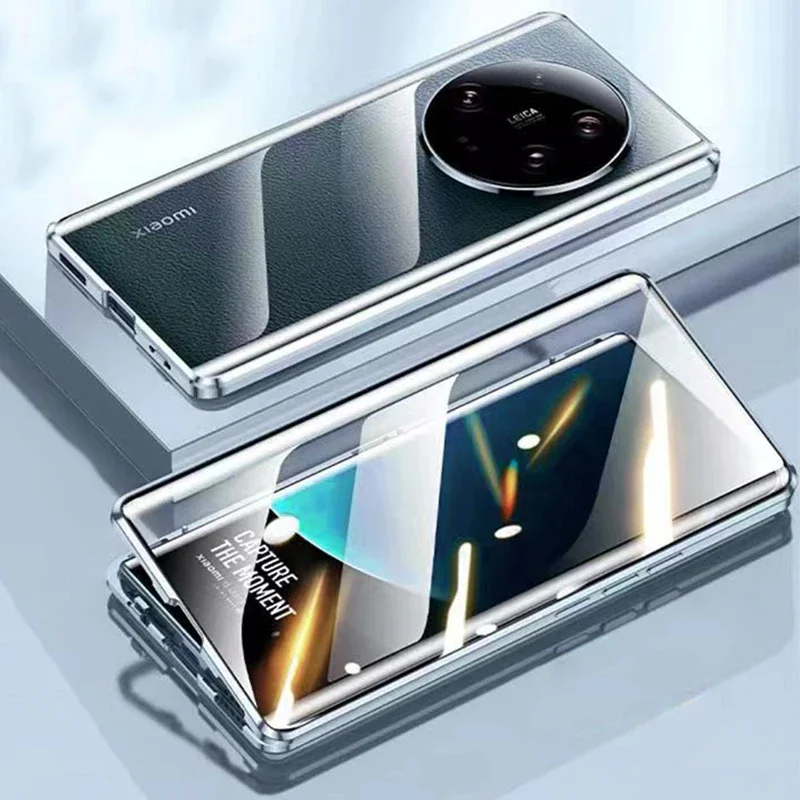 Double-sided Glass Case for Xiaomi Mi 13 14 Pro Ultra Metal Magnetic Lens Protector For Xiaomi Mi 14 13 Ultra 13Pro Anti-peeping