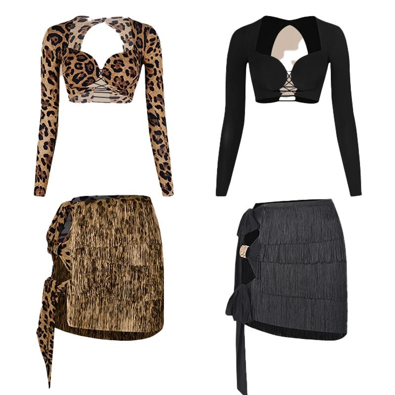 ZYM جديد اللاتينية ملابس رقص مثير عارية الذراعين اللاتينية أعلى شرابات التنانير الكبار تشاتشا قاعة الرقص المنافسة الملابس SL14712