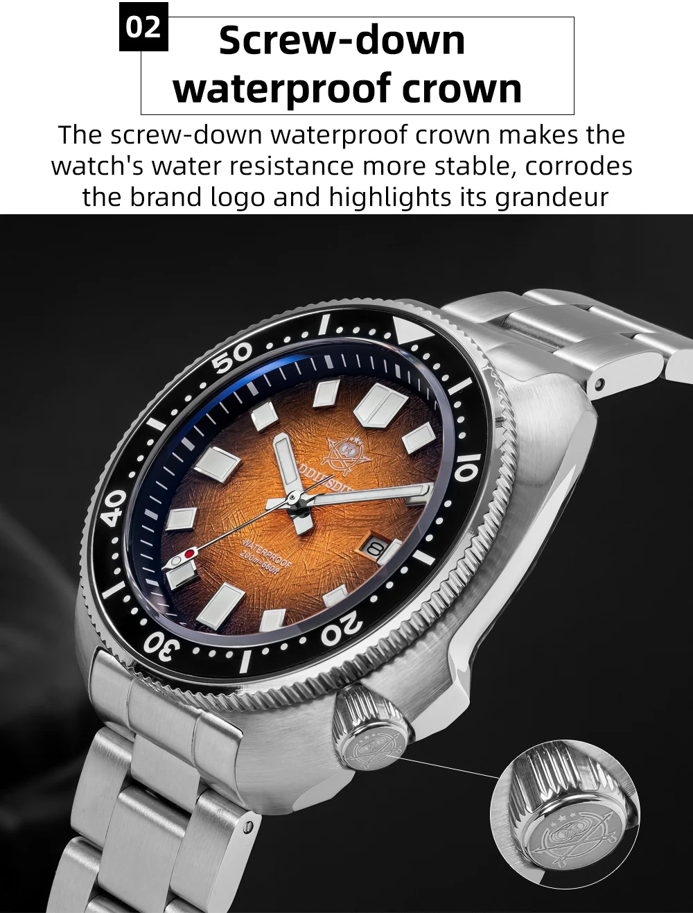 ADDIESDIVE Top Men‘s Abalone Shell Watch 20Bar Waterproof AD2511 Reloj Hombre BGW9 Super Luminous Sapphire Glass Quartz Watch