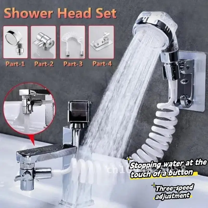 1 Set Faucet External Shower Bathroom Basin Faucet Extender External Showerhead Kitchen Handheld Flexible Hair Washing Shower