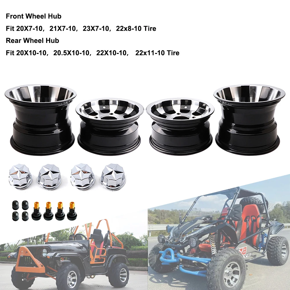 

1 Set 10 inch ATV Front/Rear Aluminum Alloy Wheel Hub Rim For 125cc 150cc 200cc 250cc Quad Go Kart UTV Buggy Golf Cart Parts