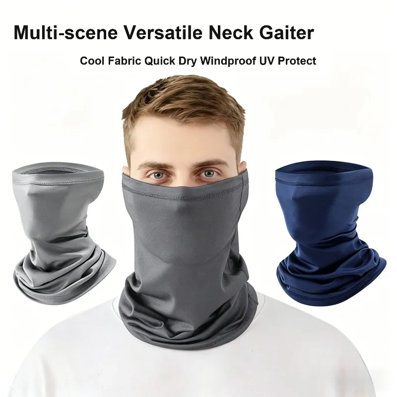 Summer Sun Protection Neck Gaiter Breathable Quick Dry Ice Silk Headwear for Outdoor Fishing Cycling