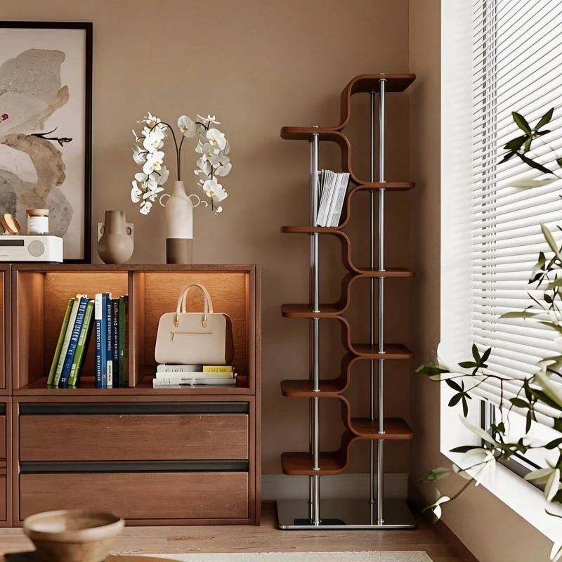 Solid wood simple bookshelf, floor shelf