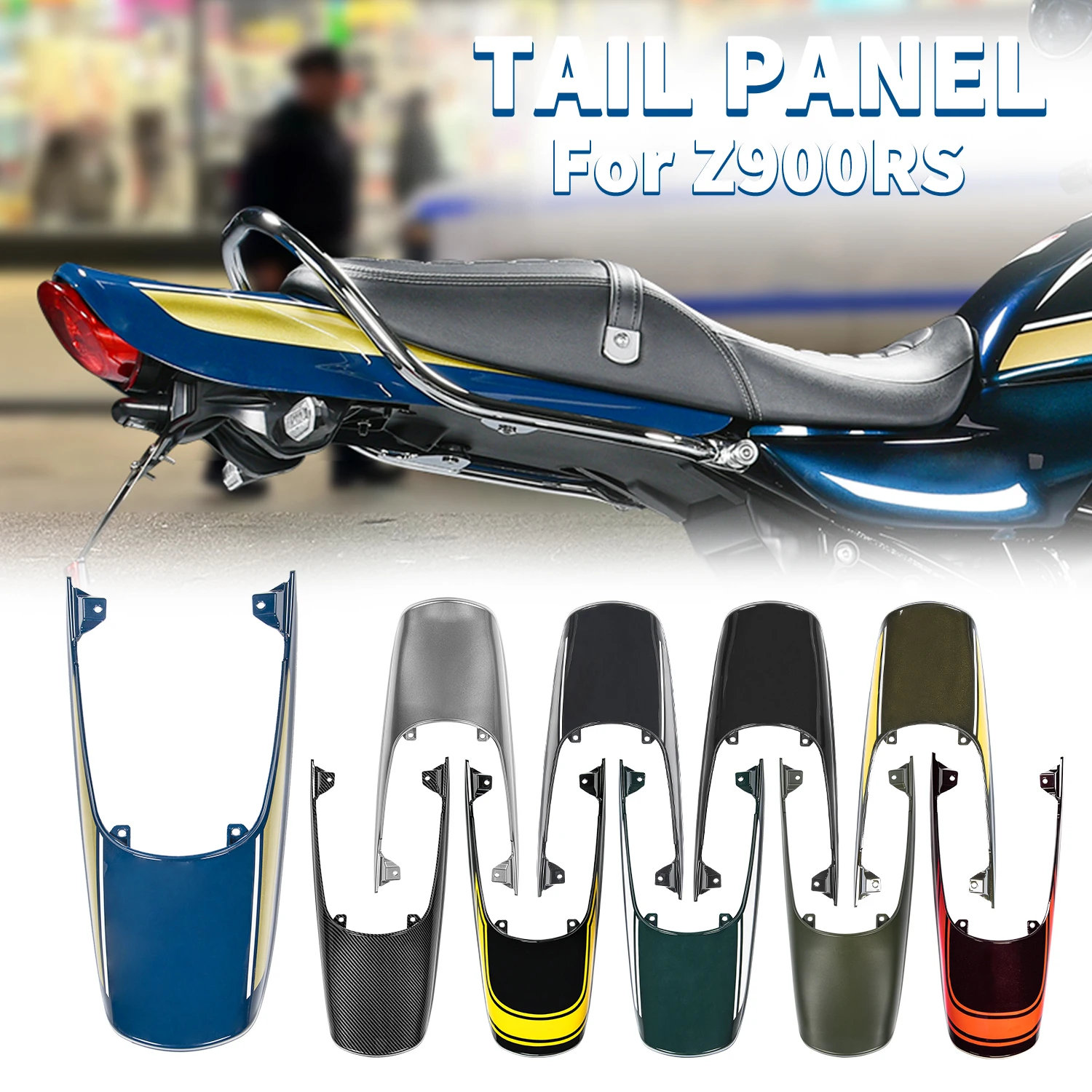 WOLFLINE For Kawasaki Z900 RS ABS SE Cafe Z900RS 2018-2024 Motorcycle Rear Seat Fairing Tail Long Duck Pillion Fairing Panel