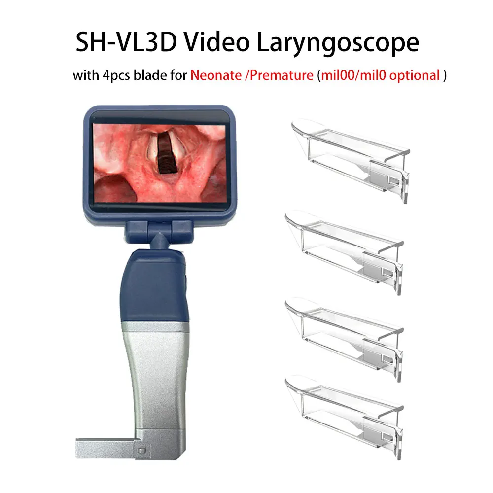 SH-VL3D Digit Video Laryngoscope with 4PCS Blades for Neonate 3.0