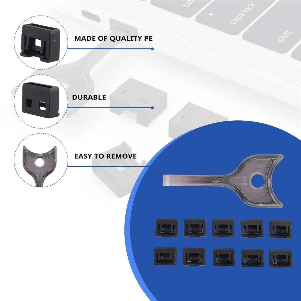 USB Dust Plug10Pcs USB Dust Plug Charger Port Cover Cap USB Security Lock Universal Dustproof Protector PC Notebook Laptop