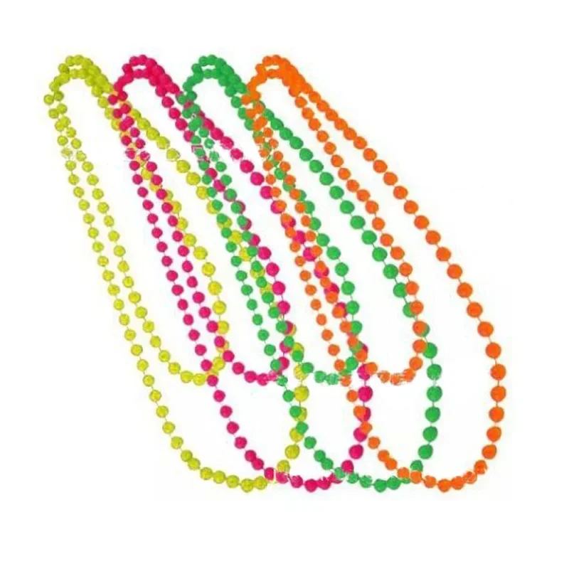 Lady Women Neon Bead Necklace Bracelet Beads Party Wedding Birthday Gift Costume Outfit  Set  Accessories New Year