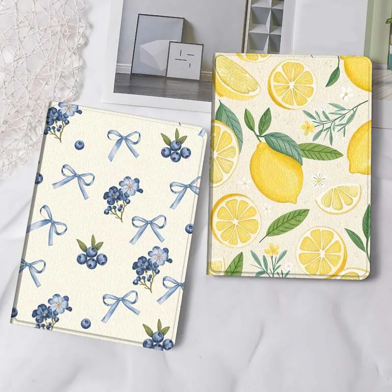 

Cartoon Blueberry Flower Tablet Case For Samsung Tab Galaxy S6 S11 A A7 A8 A9 A11 10.1 10.4 10.5 Plus Lite Gift