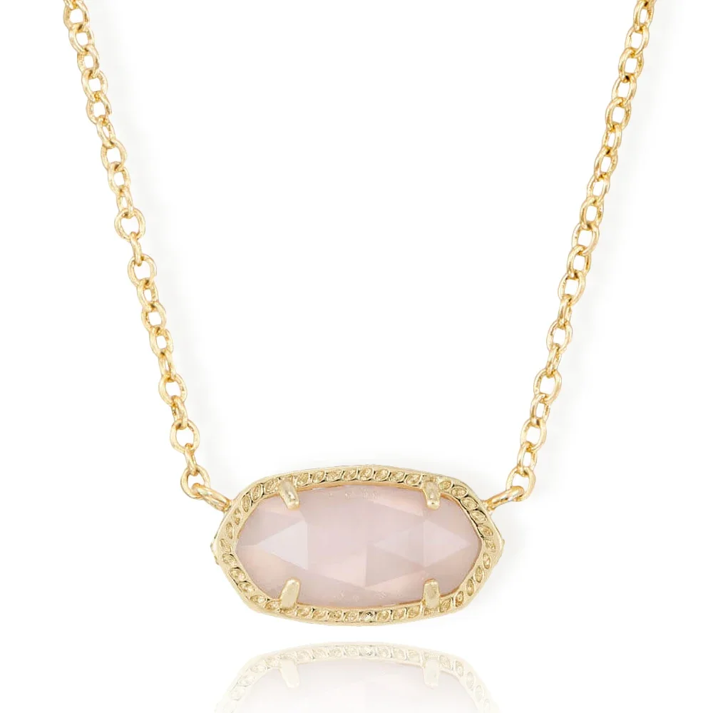 

VKVVA Geometric Rose Quartz Gemstone Pendant Necklace for Girl, Women Trendy Fashion Jewelry, for Unique Gifts Weddings Party