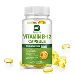 BEWORTHS 1000mcg Organic Vitamin B12 Capsules Support Cellular Energy Production, Brain and  Nervous System Health 120PCS