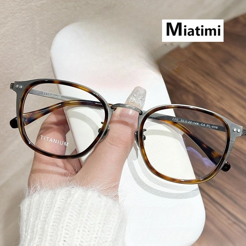 

2026 New Fashion Round Optical Eyeglasses Vintage Luxury Acetate Titanium Eyewear Round Prescription Glasses Frame Men Women