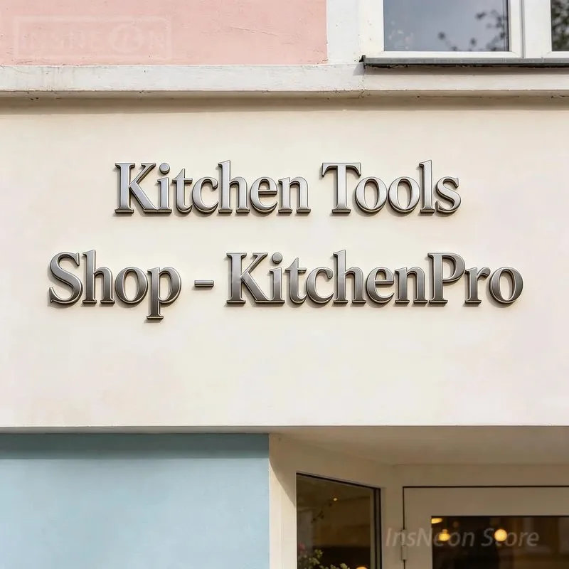 Custom 3D PVC Non-Illuminated Letter Sign, Solid Wall Mount Signage, Outdoor Storefront Sign for Kitchen Tools Shop Business