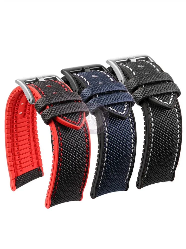 Ремешок для часов с механизмом погружения для MIDO TV M049.526 нейлоновый силиконовый ремешок для часов 22 мм мужской черный, синий, зеленый, красный, защищенный от пота браслет