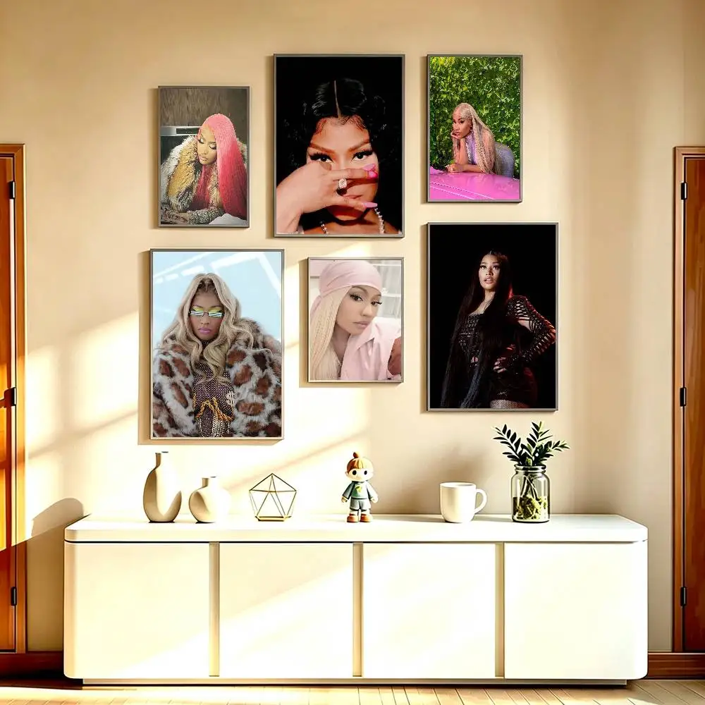 Pop-Rap Singer Nicki-i Minaj-j Poster High Quality Dorm Living Room Aesthetic Wall Decoration Painting Stickers Gift