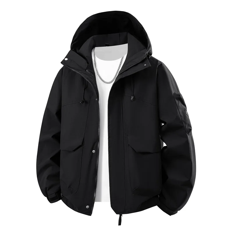 

Quality Men's Women's Windbreaker Jackets2025Spring and Autumn New Thickened Hooded Workwear Fashion Loose Outdoor Hiking Ja